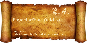 Mayerhoffer Attila névjegykártya